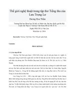 Thế giới nghệ thuật trong tập thơ Tiếng thu của Lưu Trọng Lư