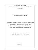 Nhận diện những vấn đề của phụ nữ nông thôn trong phát triển kinh tế hộ gia đình ( nghiên cứu trường hợp phụ nữ làm nghề mây tre đan xã phú nghĩa, huyện chương mỹ, thành phố hà nội) 