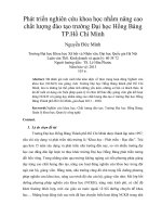 Phát triển nghiên cứu khoa học nhằm nâng cao chất lượng đào tạo trường Đại học Hồng Bàng TP.Hồ Chí Minh