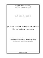 Quản trị kênh phân phối sản phẩm sữa của tập đoàn TH true milk 