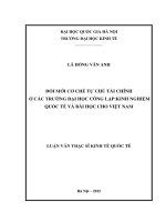 Đổi mới cơ chế tự chủ tài chính ở các trường đại học công lập kinh nghiệm quốc tế và bài học cho việt nam 