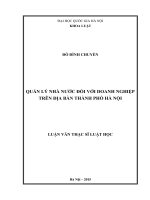 Quản lý nhà nước đối với doanh nghiệp trên địa bàn thành phố hà nội 