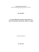 Vấn đề tính dục trong thơ nôm của hồ xuân hương dưới góc nhìn văn hóa 