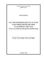 Các tội xâm phạm trật tự an toàn giao thông đường bộ theo luật hình sự việt nam (trên cơ sở số liệu thực tiễn địa bàn tỉnh đắk nông) 