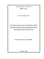 Xây dựng pháp luật về phương thức giải quyết tranh chấp thương mại bằng hòa giải ở việt nam 