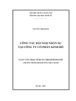 Công tác đãi ngộ nhân sự tại công ty cổ phần kinh đô 