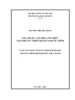 Xây dựng văn hóa tổ chức tại chi cục thuế quận nam từ liêm 