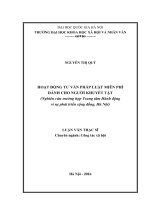 Hoạt động tư vấn pháp luật miễn phí dành cho người khuyết tật ( nghiên cứu trường hợp trung tâm hành động vì sự phát triển cộng đồng, hà nội) 