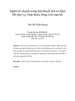 Người kể chuyện trong tiểu thuyết lịch sử (Qua Hồ Quý Ly, Giàn thiêu, Sông Côn mùa lũ)