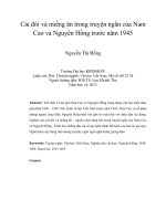 Cái đói và miếng ăn trong truyện ngắn của Nam Cao và Nguyên Hồng trước năm 1945
