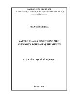 Vai trò của gia đình trong việc ngăn ngừa tội phạm vị thành niên 