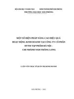 Luận văn thạc sĩ một số biện pháp nâng cao hiệu quả hoạt động kinh doanh của công ty cổ phần ĐTTM tạp phẩm hà nội   chi nhánh nam thăng long