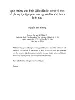 Ảnh hưởng của Phật Giáo đến lối sống và một số phong tục tập quán của người dân Việt Nam hiện nay