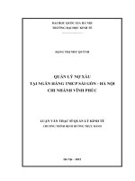 Quản lý nợ xấu tại ngân hàng TMCP sài gòn   hà nội chi nhánh vĩnh phúc 