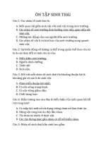 ÔN TẬP SINH THÁI HỌC 12