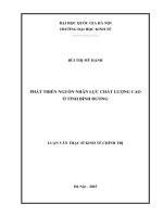 Phát triển nguồn nhân lực chất lượng cao ở tỉnh bình dương 