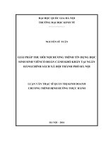 Giải pháp thu hồi nợ chương trình tín dụng học sinh, sinh viên có hoàn cảnh khó khăn tại ngân hàng chính sách xã hội thành phố hà nội 
