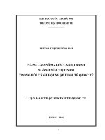 Nâng cao năng lực cạnh tranh ngành sữa việt nam trong bối cảnh hội nhập kinh tế quốc tế 