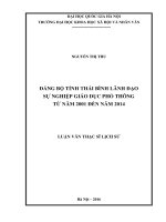 Đảng bộ tỉnh thái bình lãnh đạo sự nghiệp giáo dục phổ thông từ năm 2001 đến năm 2014 