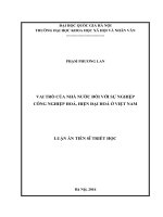 Vai trò của nhà nước đối với sự nghiệp công nghiệp hoá, hiện đại hoá ở việt nam 