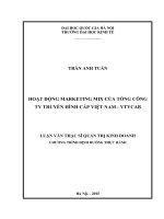HOẠT ĐỘNG MARKETING MIX của TỔNG CÔNG TY TRUYỀN HÌNH cáp VIỆT NAM   VTVCAB 