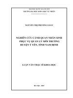 Nghiên cứu cảnh quan nhân sinh phục vụ quản lý môi trường huyện ý yên, tỉnh nam định