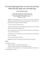 Cải cách năng lượng Nga và vai trò của nó trong chính sách đối ngoại của Liên bang Nga