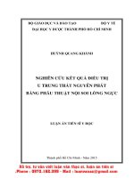 LA20 035 nghiên cứu kết quả điều trị u trung thất nguyên phát bằng phẫu thuật nội soi lồng ngực 