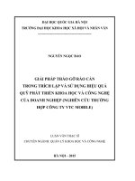 Mô hình giáo dục sức khỏe sinh sản cho trẻ vị thành niên của hội phụ nữ cơ sở ( nghiên cứu trường hợp tại xã hòa hậu, lý nhân, hà nam) 