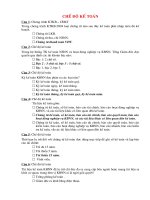 Trắc nghiệm môn kế toán có đáp án