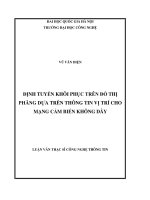 ĐỊNH TUYẾN KHÔI PHỤC TRÊN đồ THỊ PHĂNG dựa TRÊN THÔNG TIN vị TRÍ CHO MẠNG cảm BIẾN KHÔNG dây 