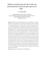 Nghiên cứu thành ngữ chỉ tâm lí tình cảm trong tiếng Hán từ góc độ ngôn ngữ học tri nhận