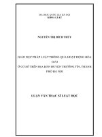 Giáo dục pháp luật thông qua hoạt động hòa giải ở cơ sở trên địa bàn huyện thường tín, thành phố hà nội 