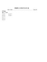 PHIẾU CUỐI TUẦN 20