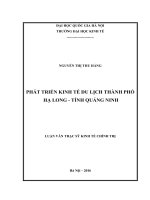 Phát triển kinh tế du lịch thành phố hạ long, tỉnh quảng ninh 