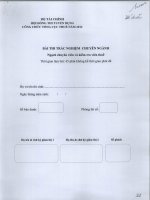 Bài thi trắc nghiệm chuyên ngành ngạch chuyên viên và kiểm tra viên thuế đề chẵn 