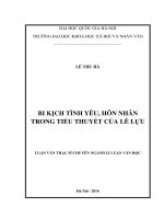 Bi kịch tình yêu, hôn nhân trong tiểu thuyết của lê lựu 
