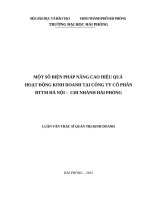 Luận văn thạc sĩ một số biện pháp nâng cao hiệu quả hoạt động kinh doanh của công ty cổ phần đầu tư thương mại hà nội – chi nhánh hải phòng