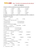 Bài tập Tiếng Anh lớp 8 Unit 1 số 1