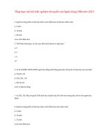 Tổng hợp câu hỏi trắc nghiệm thi tuyển vào ngân hàng SHB năm 2013 