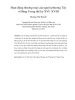 Hoạt động thương mại của người phương Tây ở  Đàng Trong thế kỷ XVI XVIII