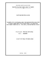 NGHIÊN cứu cơ sở KHOA học CHO ĐỊNH HƯỚNG bảo tồn và PHÁT TRIỂN bền VỮNG THẢM THỰC vật KHU bảo tồn THIÊN NHIÊN bà nà – núi CHÚA, THÀNH PHỐ đà NẴNG 