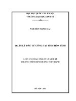 Quản lý đầu tư công tại tỉnh hòa bình 