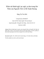 Khảo sát thành ngữ, tục ngữ, ca dao trong thơ Nôm của Nguyễn Trãi và Hồ Xuân Hương
