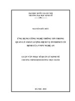 Ứng dụng công nghệ thông tin trong quản lý chất lượng dịch vụ internet cố định của VNPT nghệ an 