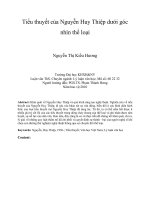 Tiểu thuyết của Nguyễn Huy Thiệp dưới gócnhìn thể loại