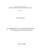 Quá trình nhập cư của người nhật bản vào mỹ từ cuối thế kỷ XIX đến giữa thế kỷ XX 