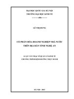 CỔ PHẦN hóa DOANH NGHIỆP NHÀ nước TRÊN địa bàn TỈNH NGHỆ AN 