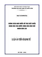 Chính sách nhà nước hỗ trợ xuất khẩu hàng hóa của nước CHDCND Lào