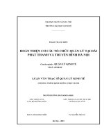 HOÀN THIỆN cơ cấu tổ CHỨC QUẢN lý tại đài PHÁT THANH và TRUYỀN HÌNH hà nội 